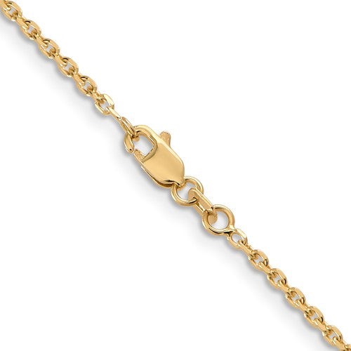 18" 14 karat yellow gold 1.65 mm cable chain