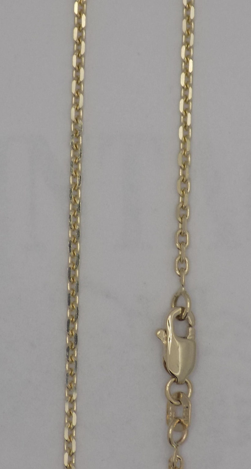30" 14 karat yellow gold solid 1.65 mm cable chain
