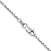 24" 14 karat white gold 1.45 mm diamond cut cable chain