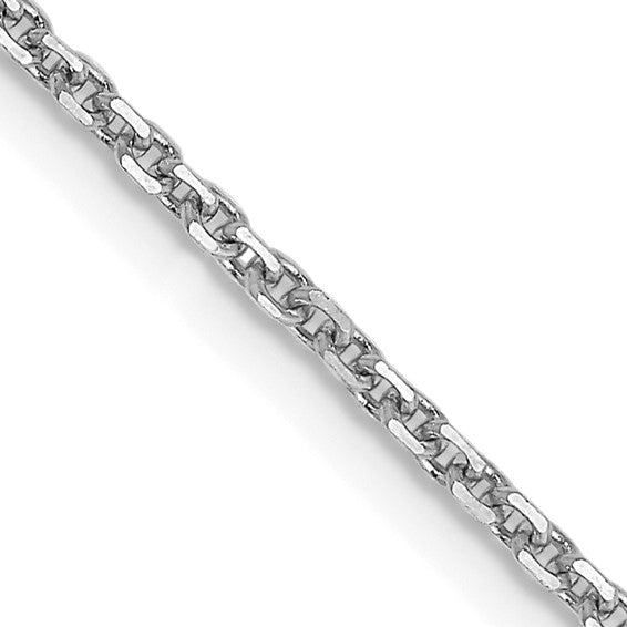 24" 14 karat white gold 1.45 mm diamond cut cable chain