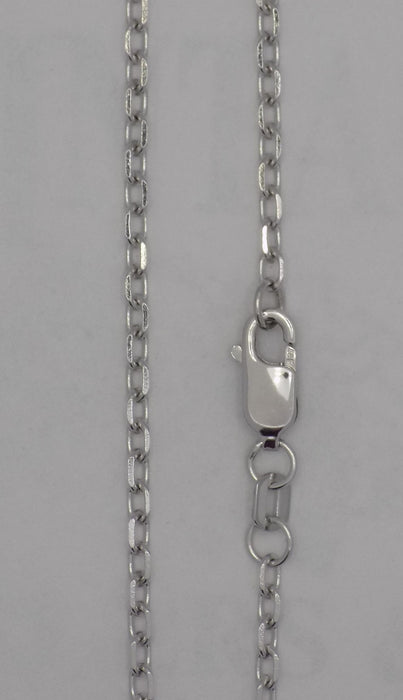 18" 14k white gold 1.65 mm cable chain