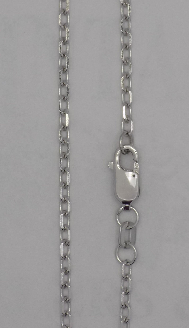 20" 14 karat  white gold 1.65mm cable chain