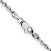 14 karat white gold 24" heavy 2.5 mm solid diamond cut cable link chain