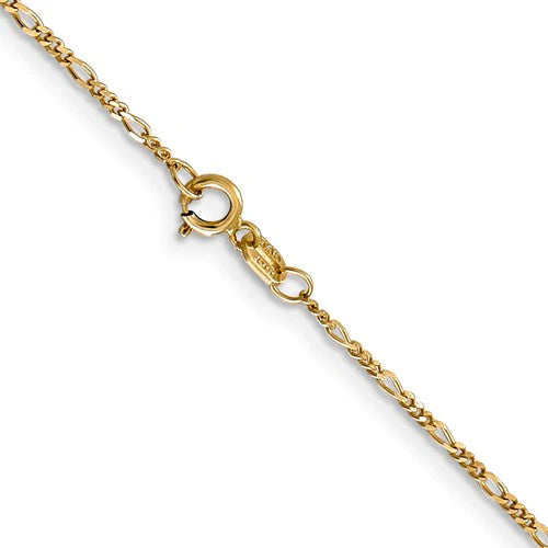 14 karat yellow gold 18" 1.25mm Flat Figaro chain