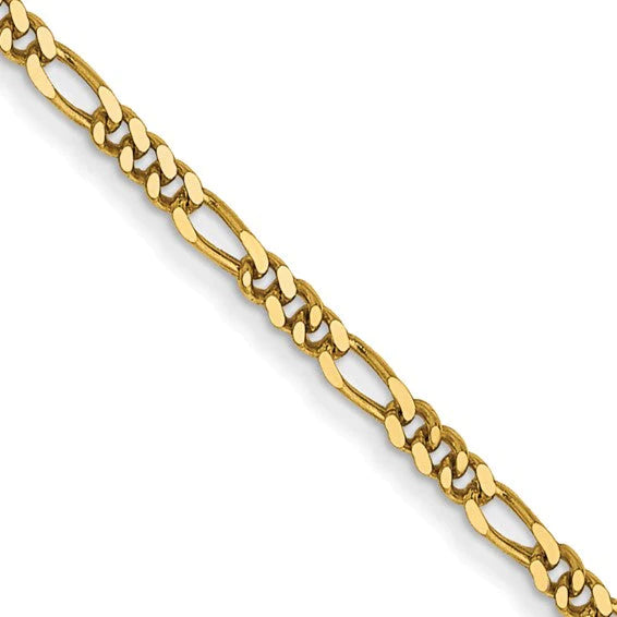 14 karat yellow gold 18" 1.25mm Flat Figaro chain