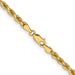 14 karat yellow gold 22" solid 3.5 mm diamond cut rope chain with lobster clasp