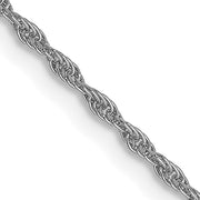 14 karat white gold 18" 1.3 mm, medium size, loose rope chain 