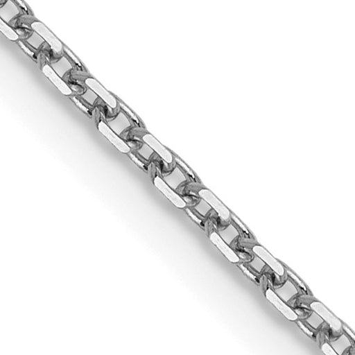 14 karat white gold 18" 1.5 mm, medium weight solid diamond cut rolo-cable chain