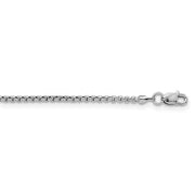 14 karat white gold 1.7 mm 24" round box chain 
