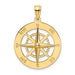 14k yellow gold detailed Compass charm or pendant