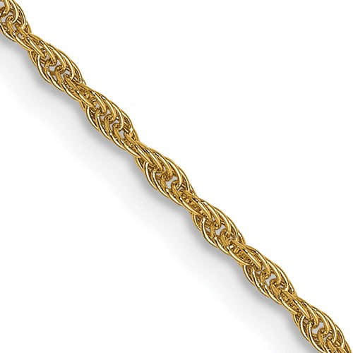 14 karat yellow gold 20" 1.5 mm, medium size, loose rope chain with lobster clasp