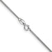 14 karat white gold fine 1.3 mm polished curb link chain with spring ring clasp and rhodium finish