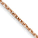 14 karat rose gold 20", fine, 1 mm diamond cut solid cable link chain with lobster clasp, link detail
