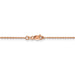 18" 14 karat rose gold 1.4 mm, medium weight, diamond cut solid cable chain with lobster clasp,