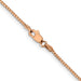 16" 1.1 mm 14 karat rose gold box chain with lobster clasp