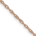 14 karat rose gold 16" 1.15 mm light weight loose rope chain with spring ring clasp, link detail