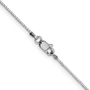 18"14K white gold .95m box chain with lobster clasp