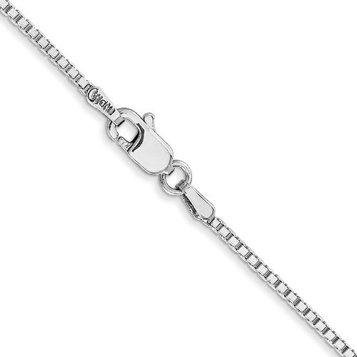 14 karat white gold 20" 1.3 mm, medium weight, box chain