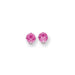 14 karat white gold 6 mm natural pink tourmaline stud earrings