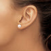 14 karat yellow gold 7-7.5 mm Akoya cultured pearl stud earrings, shown on model