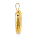 14 karat yellow gold 16 mm polished locket pendant, side view