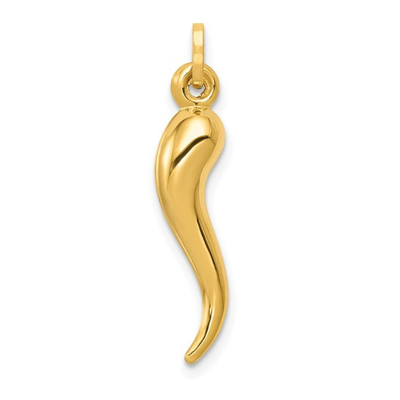 14 karat yellow gold high polish Italian horn charm