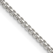 14 karat white gold 1.7 mm 24" round box chain 