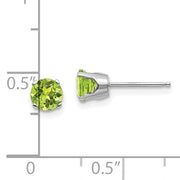 14 karat white gold Peridot 5mm stud Earrings