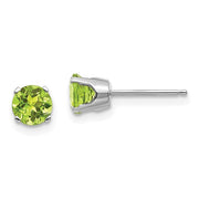 14 karat white gold Peridot 5mm stud Earrings