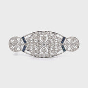 Edwardian platinum diamond and sapphire pin video