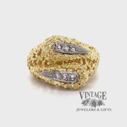 Organic bypass 18ky gold ring