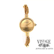 Revolving video of Estate 14 karat yellow gold ladies Baume & Mercier watch with chain bracelet