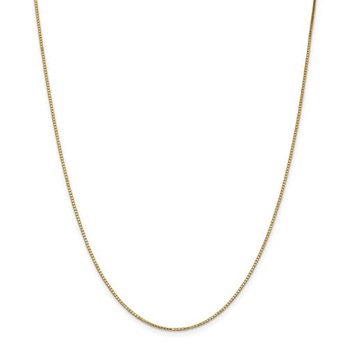 16" 14 karat yellow gold .9 mm box chain