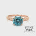 Blue zircon 14k rose gold embossed ring video