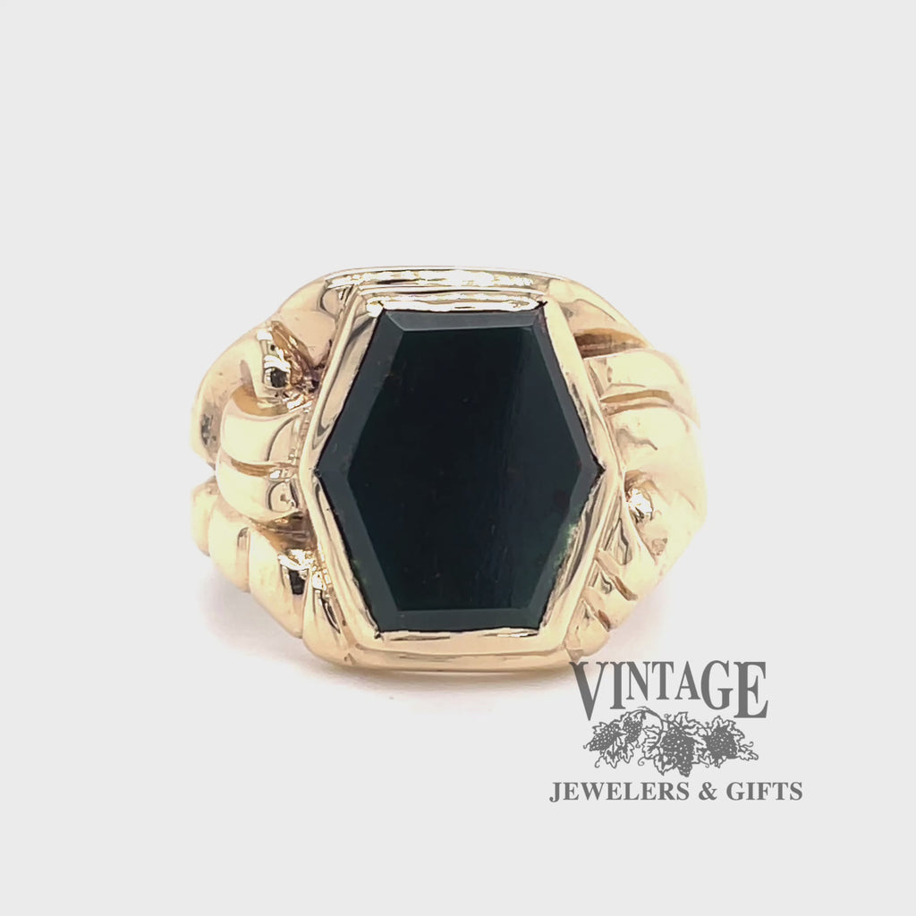Bloodstone 10ky gold signet ring video
