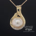 Round Mabe' pearl and diamond 14ky gold pendant video
