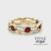 Garnet and diamond 14k two tone gold wave ring video