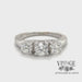 Revolving video of Estate 14 karat white gold 1 carat total weight 3-diamond ring