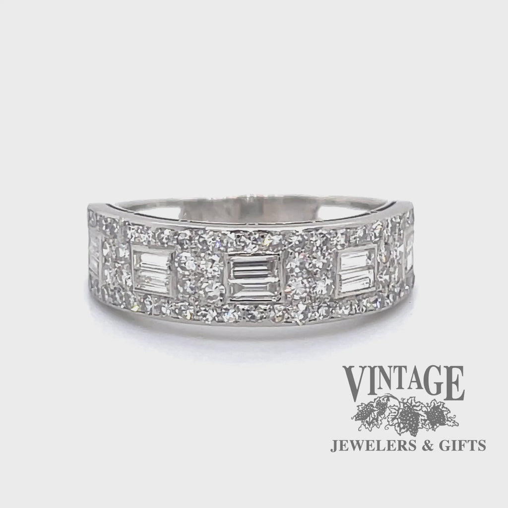 Revolving video of Platinum 1ctw diamond antique hand fabricated ring