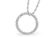 Classic 14 karat white gold .50 carat total weight diamond circlet necklace, angled