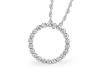 Classic 14 karat white gold .50 carat total weight diamond circlet necklace, angled