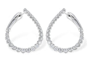 Twisted diamond 1.5CTW 14kw gold hoop earrings Manufacturer pic
