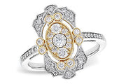 14 karat two tone .50ct vintage inspired diamond cluster ring