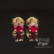 Natural ruby 18k gold stud earrings video