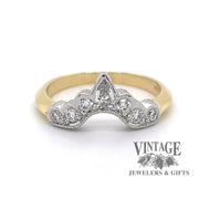 Revolving video of Platinum and 18 karat yellow gold crown design diamond band