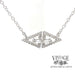 Revolving video of 14 karat white gold diamond marquise shaped outline pendant