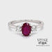 Video of 14 karat white gold 1.02ct Natural oval ruby and diamond ring