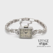 Revolving video of Girard Perregaux 14k white gold and diamond ladies bracelet wristwatch 