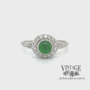 Antique imperial Jadeite and diamond Herbert Rosenthal platinum ring video