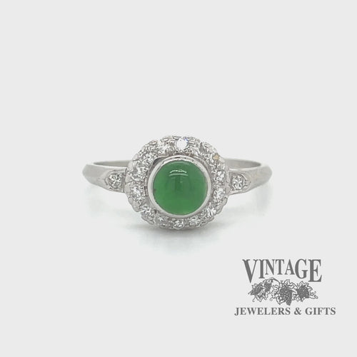 Antique imperial Jadeite and diamond Herbert Rosenthal platinum ring video